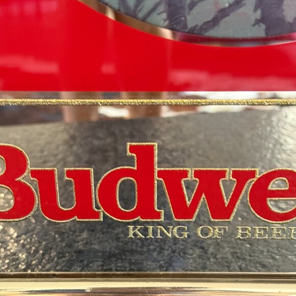 Vintage 1992 Budweiser Advertising Store Display Mirror Crappie Bass Fishing. - Picture 11 of 13